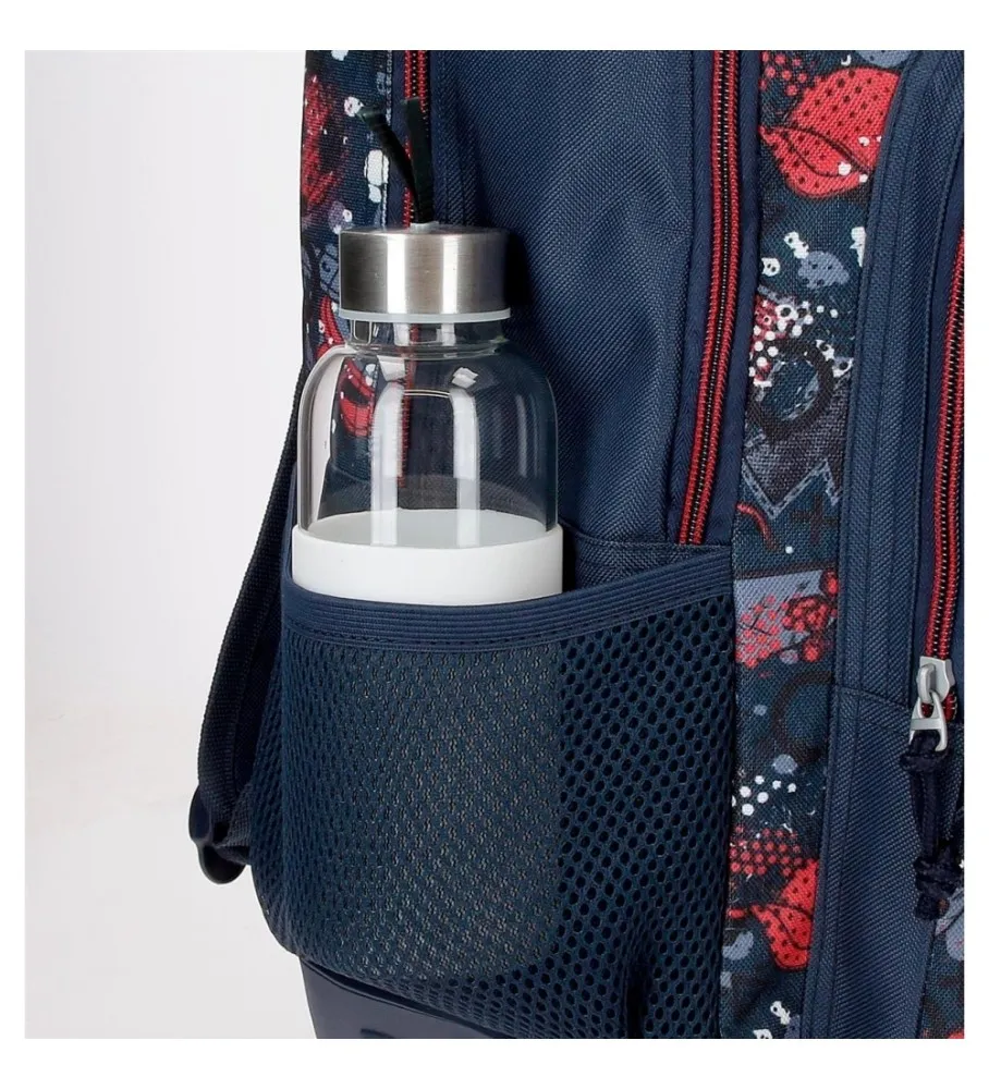 Mochila Escolar Movom Free time con carro 46 cm marino
